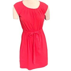 Ann Taylor LOFT Cotton Slub Knit Sleeveless Dress Tie Waist Sz XSP #109G
